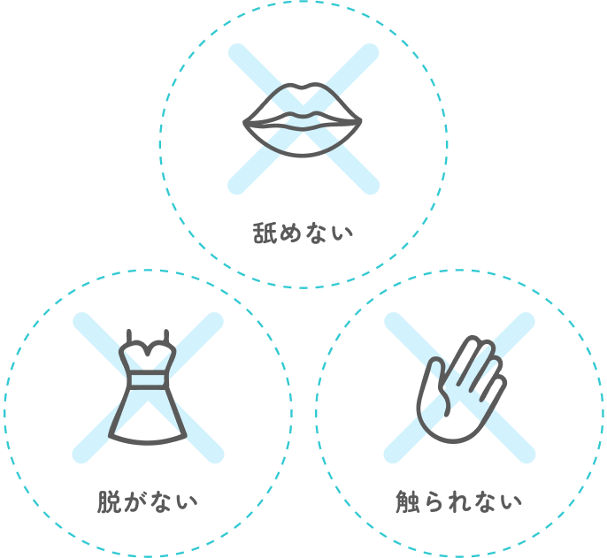 脱がない。舐めない。触られない。